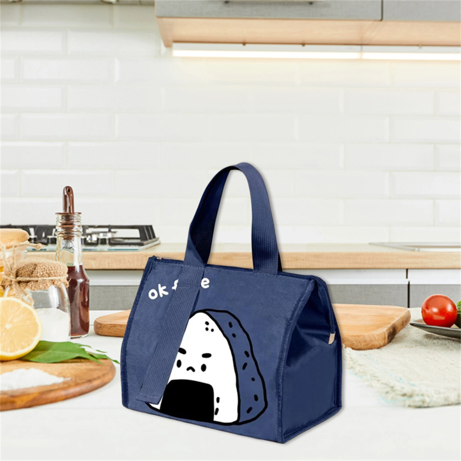 Lunch Bag, Oxford Cloth Waterproof Insulated Large Capacity Tote Bag