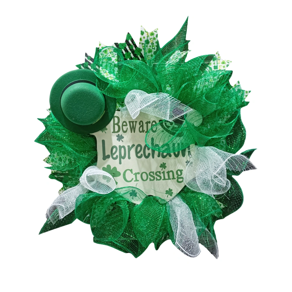 Door Hanging Wreath Green Four Leaf Clover Festival Decoration 