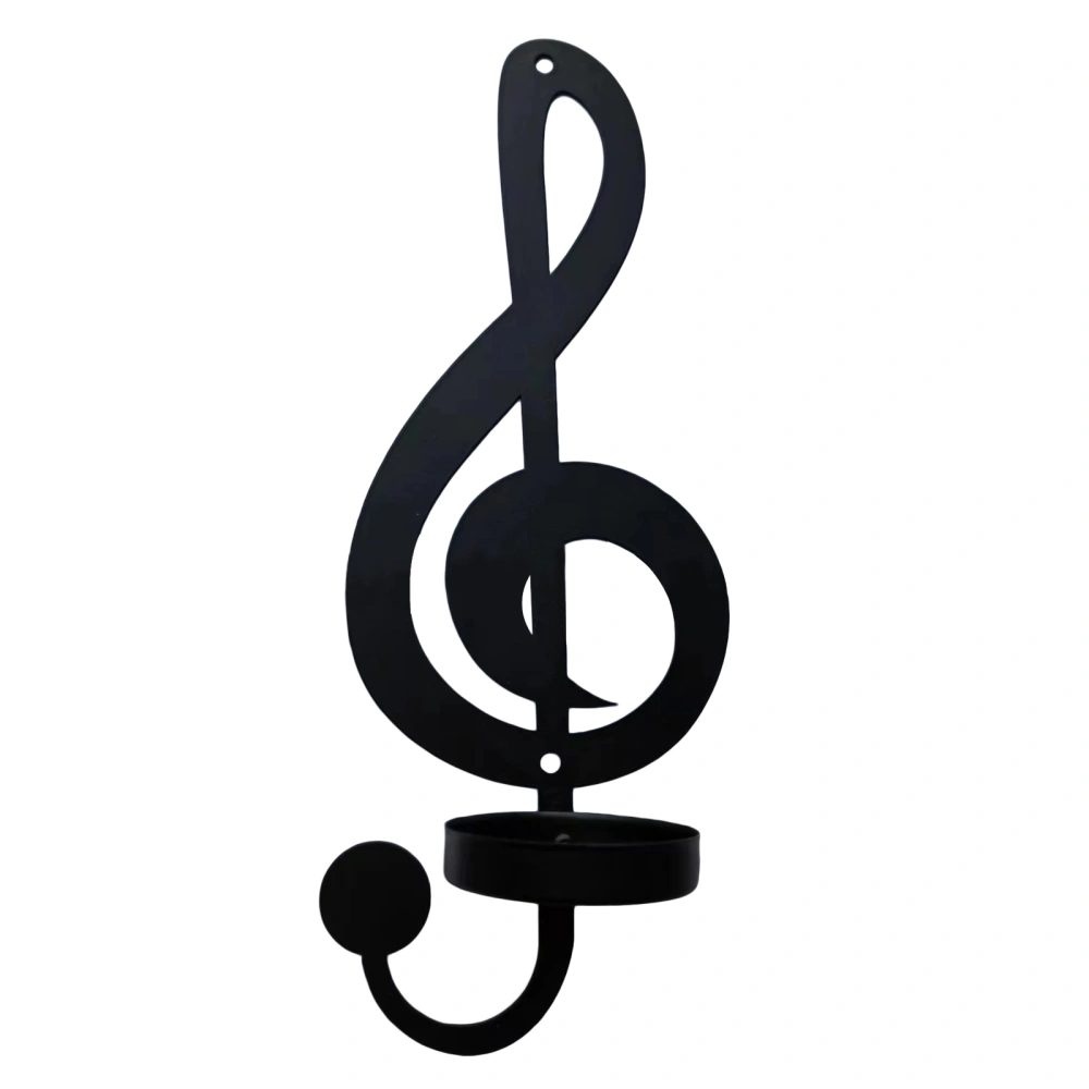 Wall Candle Sconce Holder, Musical Note Metal Candle Rack Decor 