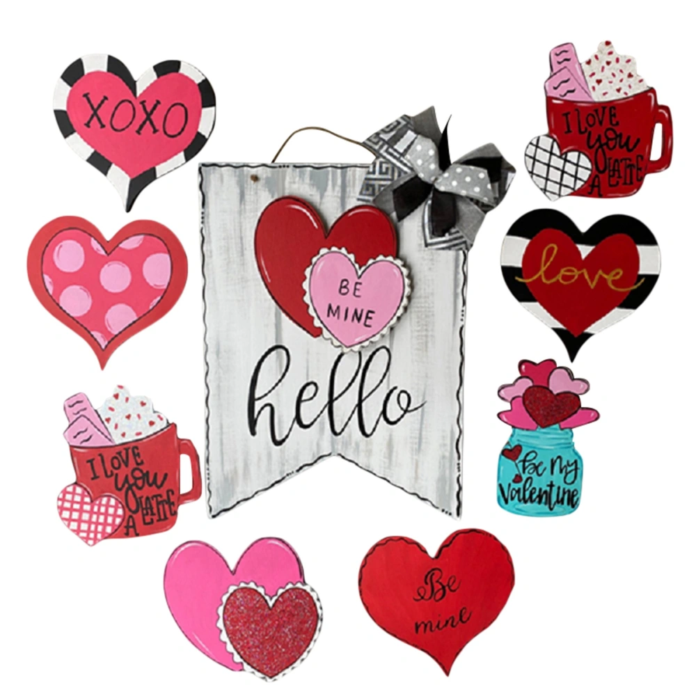 Valentine's Day Wreath Ornaments Hanging Replaceable Door Sign 