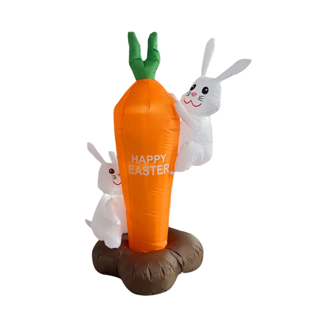 Easter Bunny Inflatable Rabbit with Carrot for Garden Yard Decoration