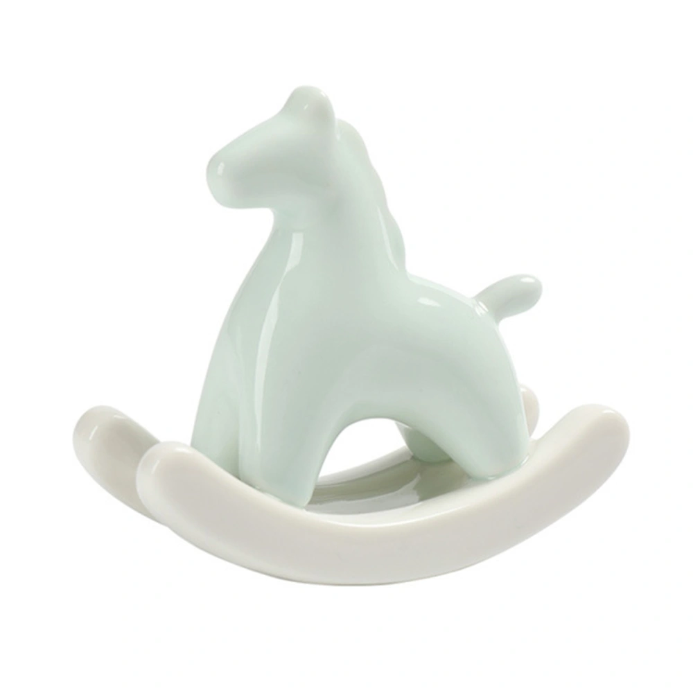 Ceramic Rocking Horse Ornament, Minimalist Horse Table Decoration