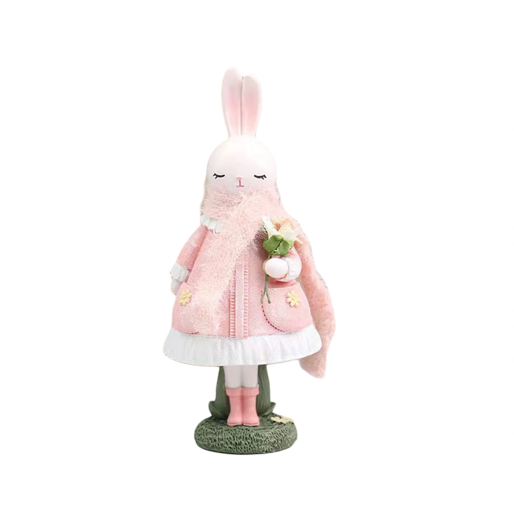 Easter Bunny Decoration, Rabbit Statue Figurines Tabletop Ornaments