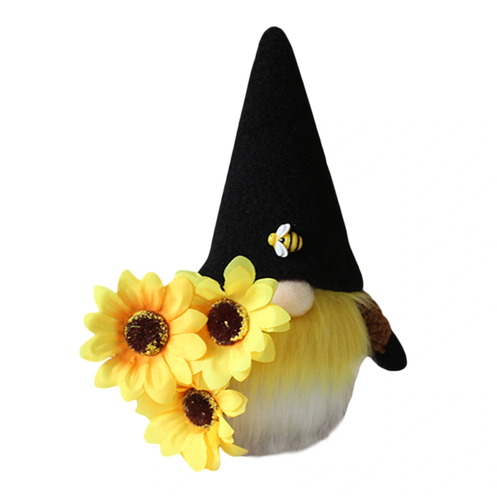 Bee Festival Faceless Doll Dwarf, Cute Sunflower Decoration Props