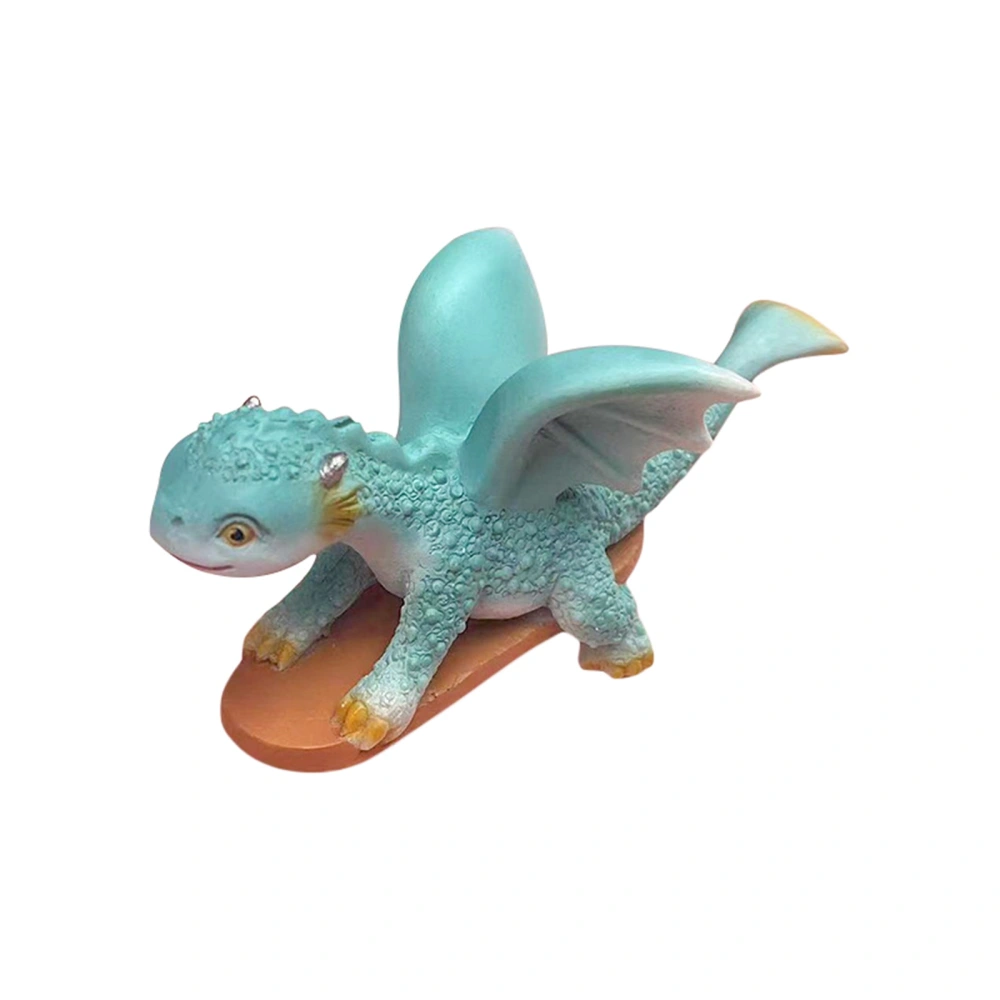 Dinosaur on Skateboard Statue Resin Desk Figurine Sculptures Ornaments