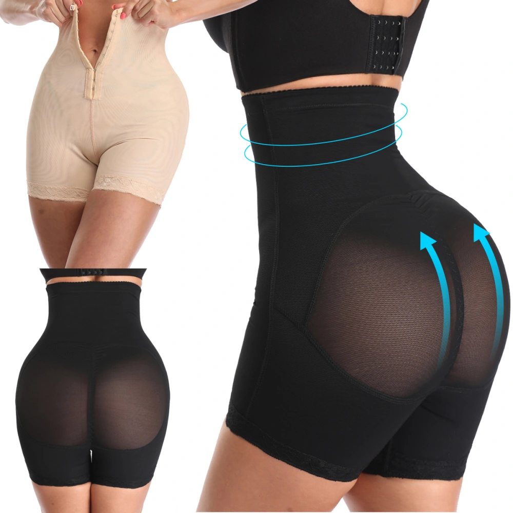 Women Solid Color Buckle Short Pants Slimming Waist Trainer Bodysuit