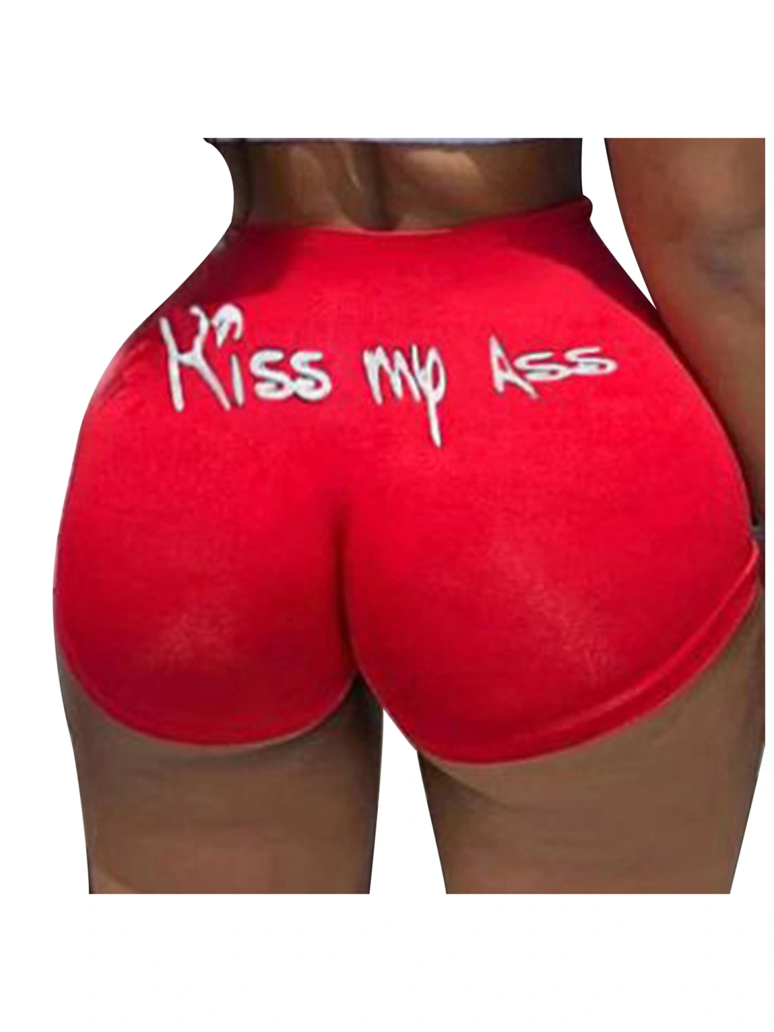 Women's Contrast Color Stretch Pants, Tight High Waist Short Bottom