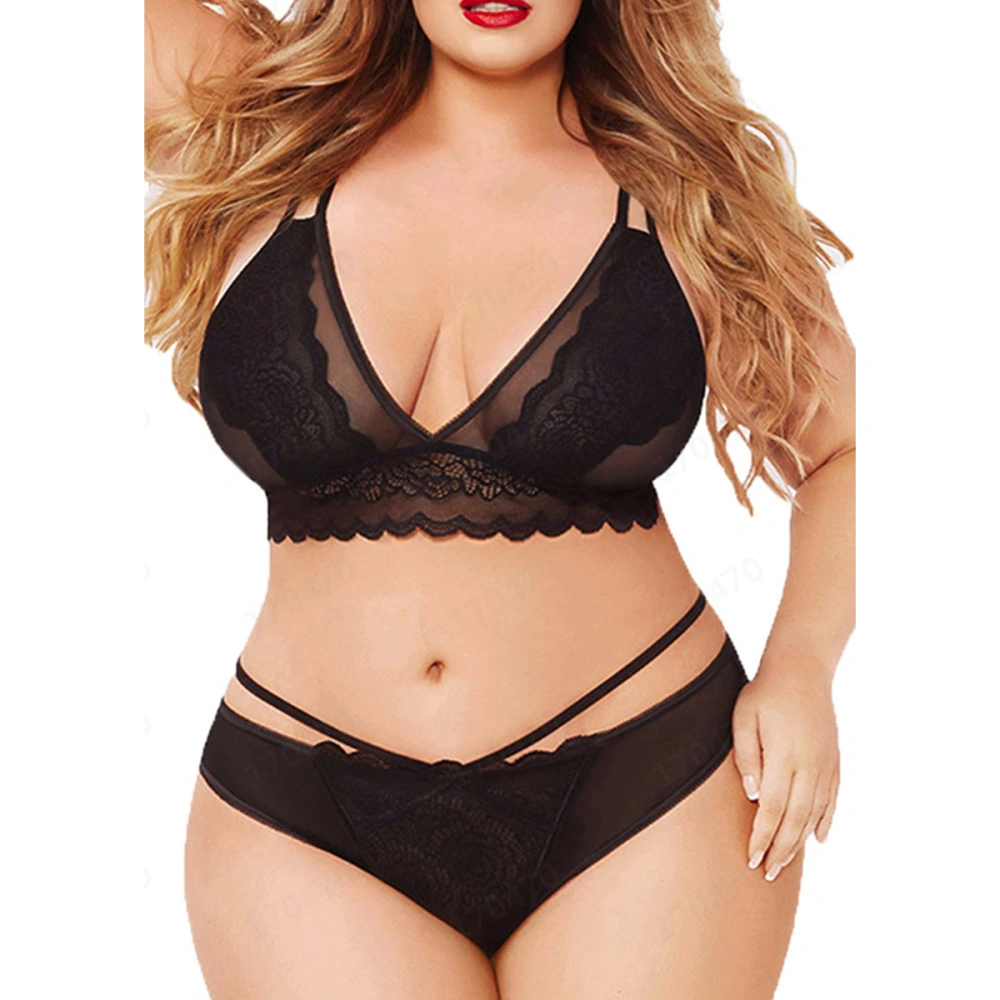 Women's Lingerie Set, Sexy Mesh Lace Bra and Panty Two-piece Suit