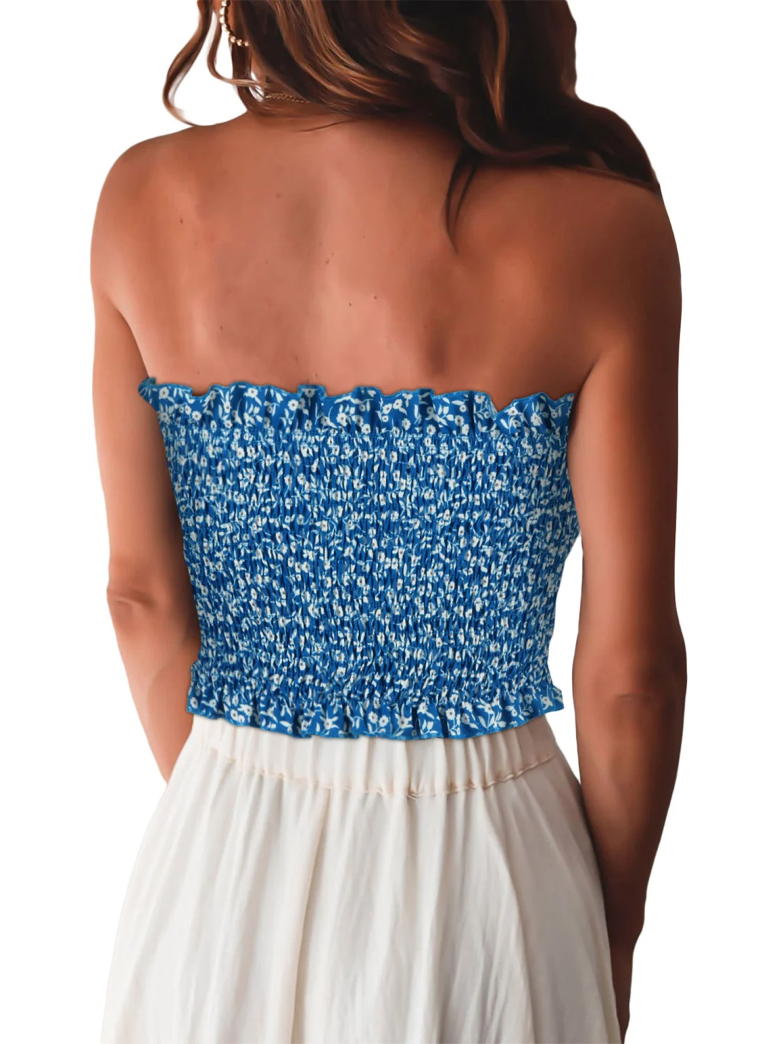Women’s Fashion Printing Detachable Bandage Exposed Navel Tube Tops