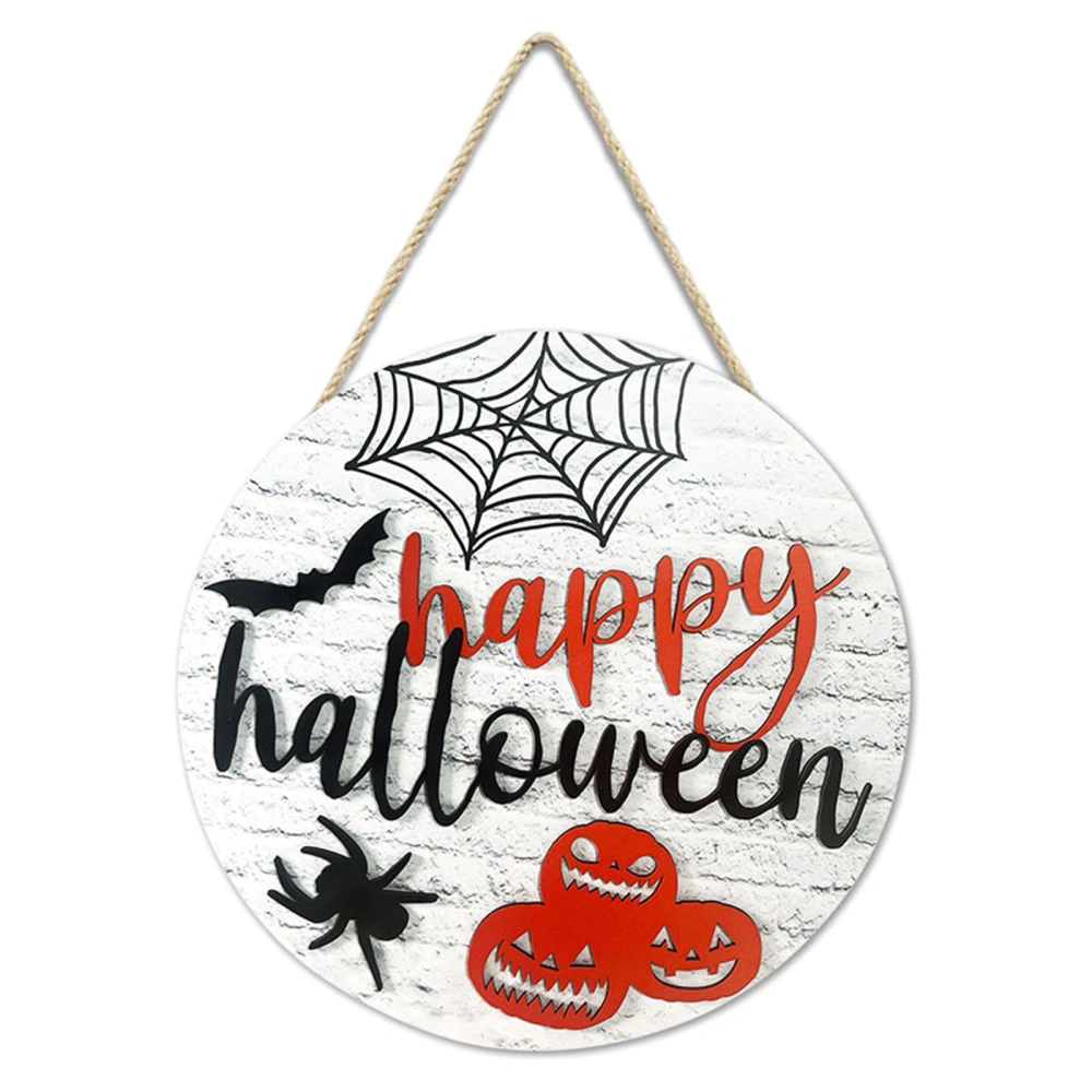 Halloween Wood Door Sign, Three-Dimensional Relief Pumpkin Door Wreath