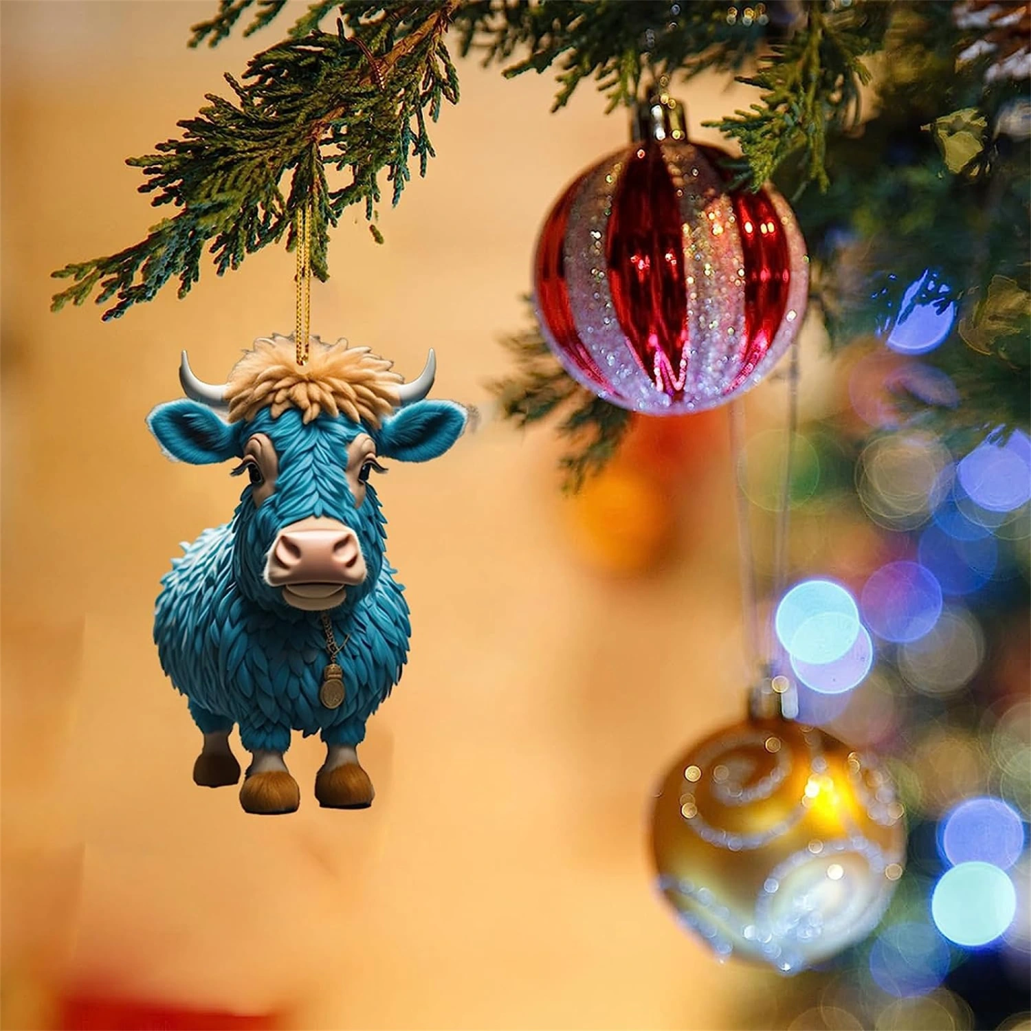 Christmas Cow Ornaments Hanging Cow Decorations Cute Tree Ornaments