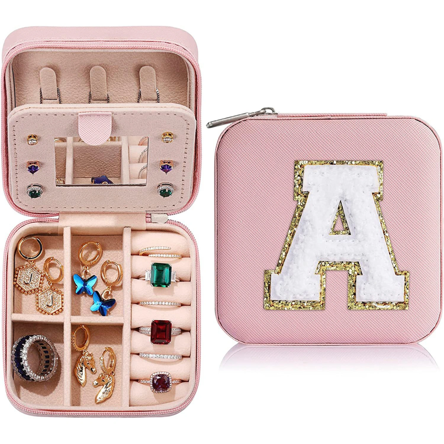 Creative Letter Travel Jewelry Box, Portable Organizer Travel Case