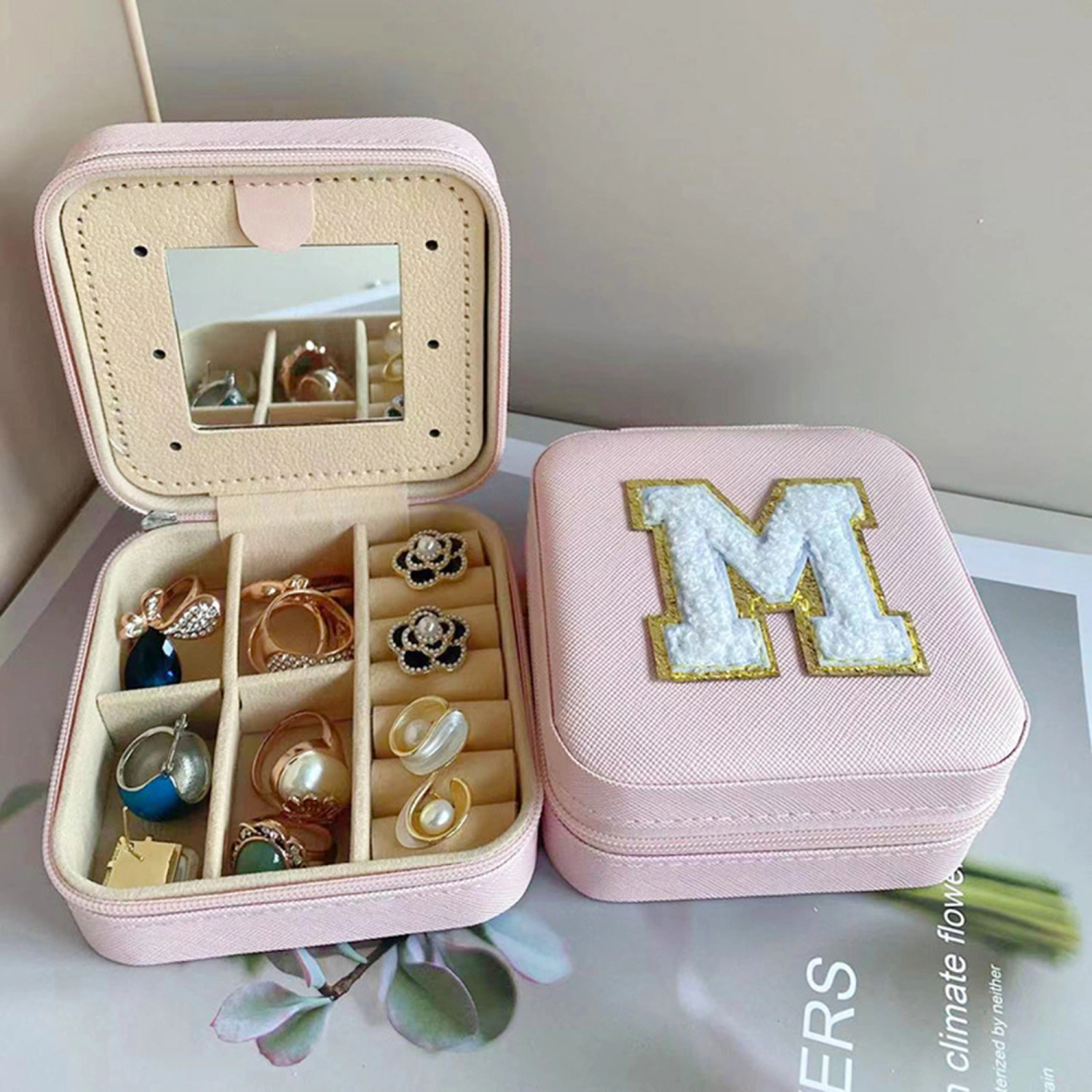 Creative Letter Travel Jewelry Box, Portable Organizer Travel Case