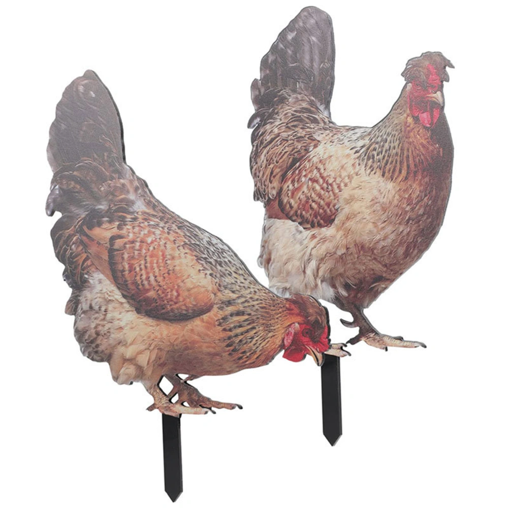 Garden Stakes Acrylic Hen Chick Signs Ground Insert Ornament