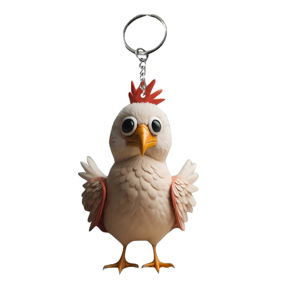 Rooster Keychains, Cute Acrylic Portable Hanging Pendant Keyring