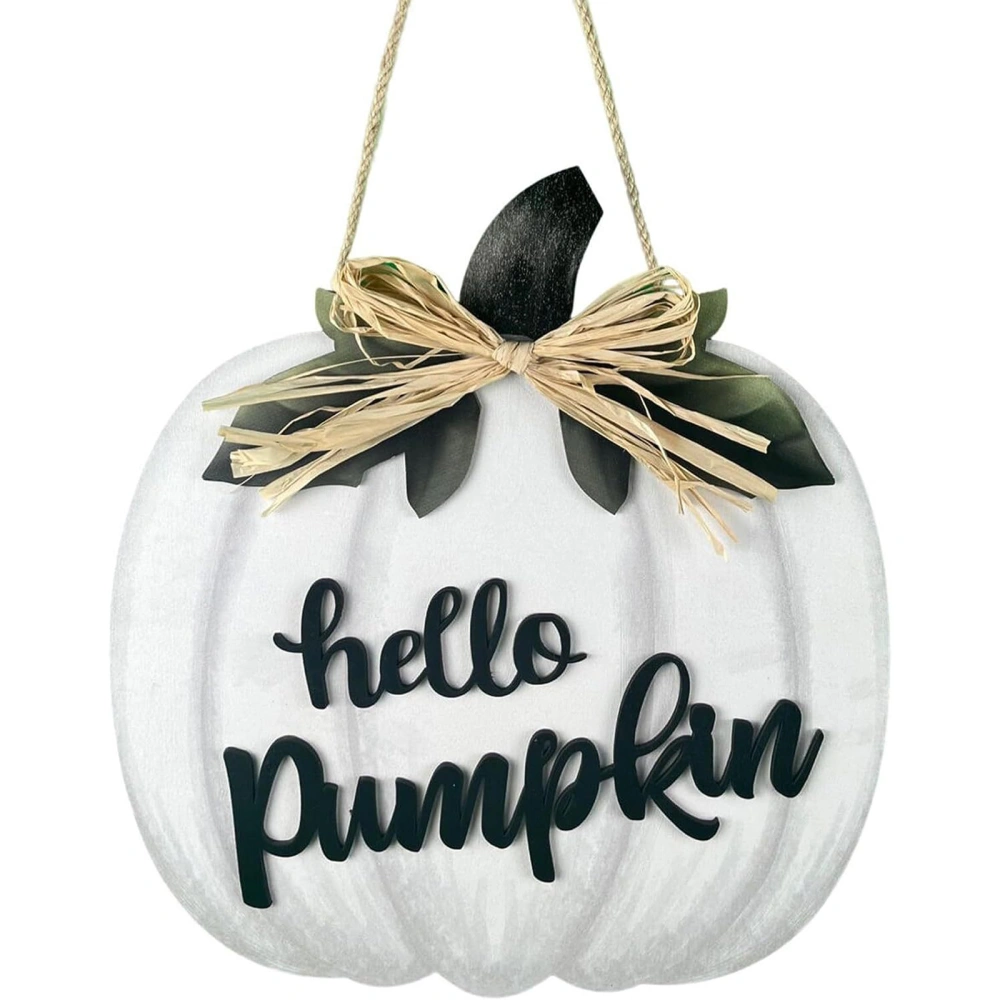 Halloween Door Sign Wooden Hanging Pumpkin Welcome Sign for Wall 