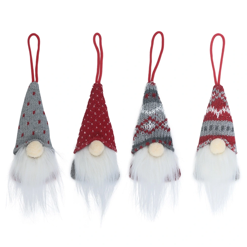 Xmas Faceless Gnome Dolls, Big Nose Mustache Dolls with Hanging Rope