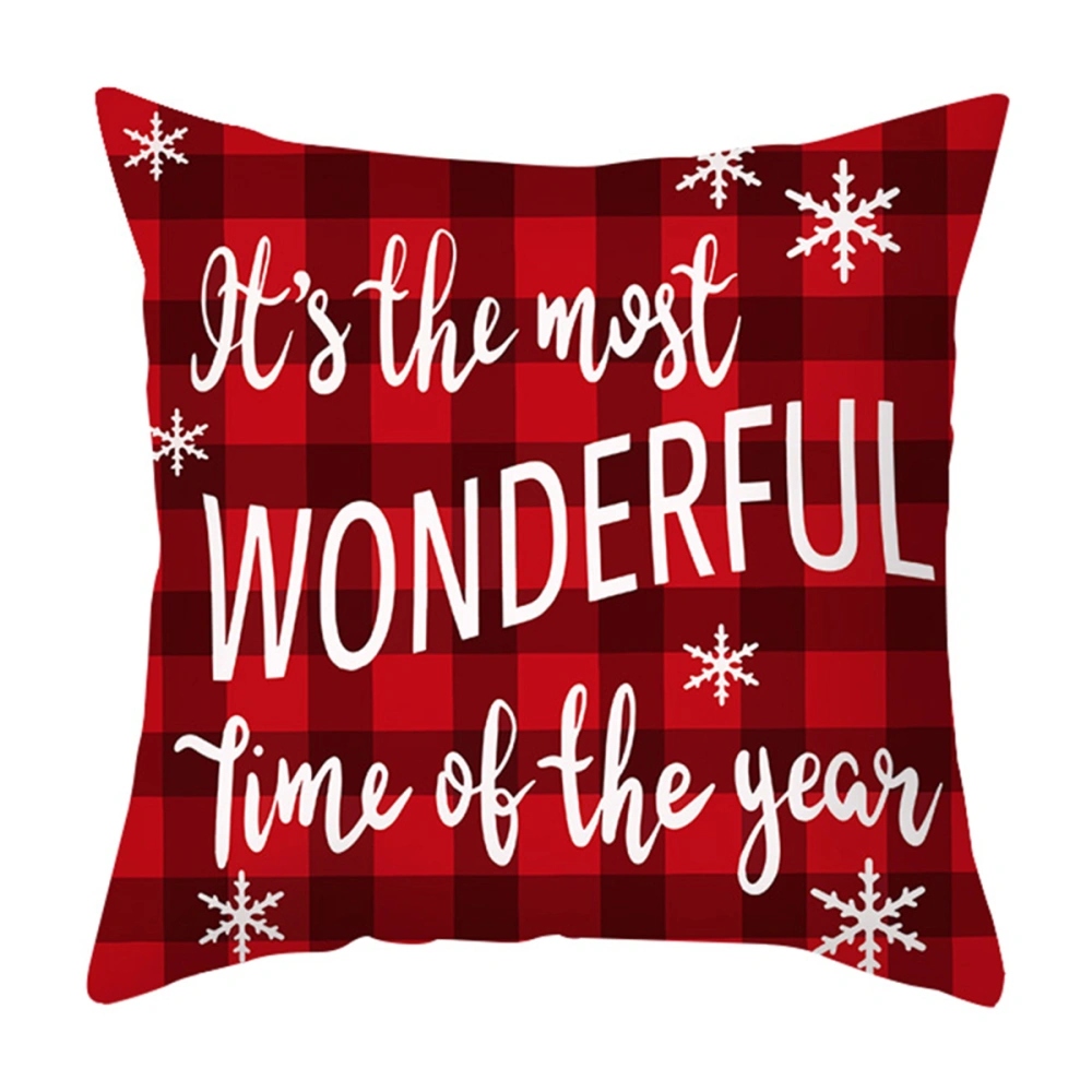 Christmas Pillow Covers 18 x 18 Inch Cute Letter Cartoon Print Cushion Covers