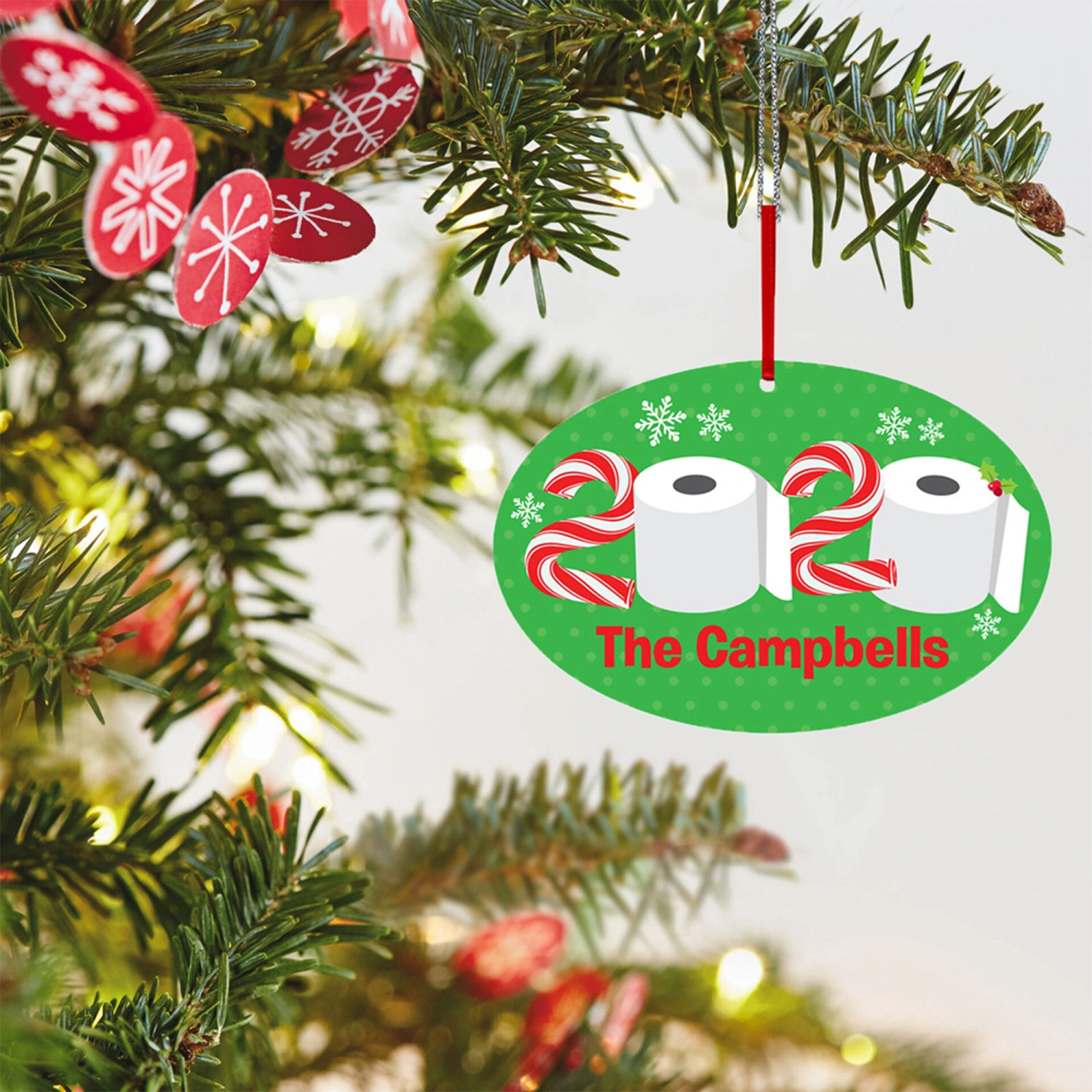 2020 Christmas Wooden Ornament Personalized Toilet Paper Decorations