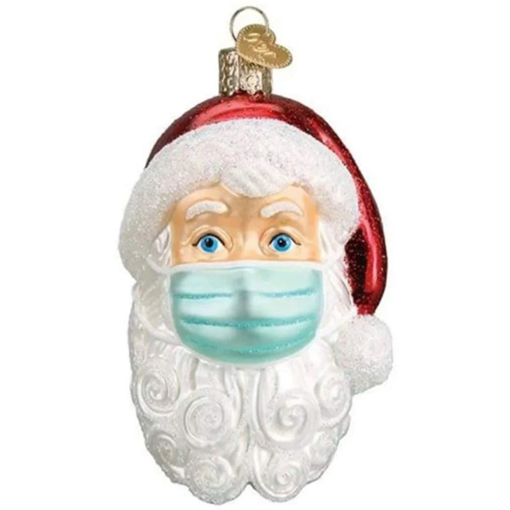 Mask Santa Claus Decoration Pendant Resin, 2020 Christmas Family Personalized