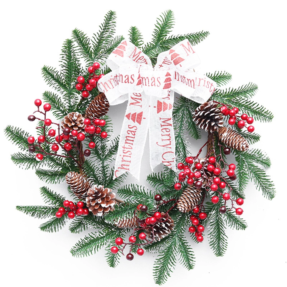 Christmas Pinecones Red Beads Garland, Decorations for Wall Door Table