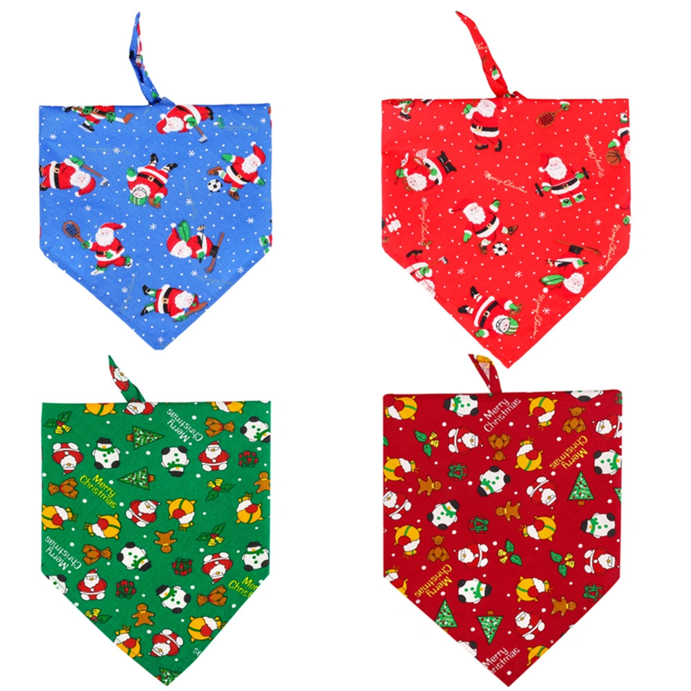 Christmas Pet Saliva Towel, Cartoon Pattern Cute Neckerchief Strap