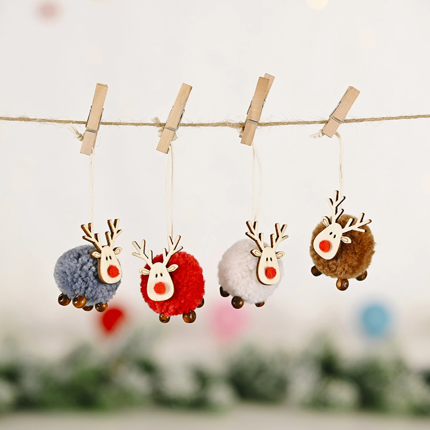 Christmas Plush Ornaments Hanging Reindeer Doll Pendants for Holiday Decoration