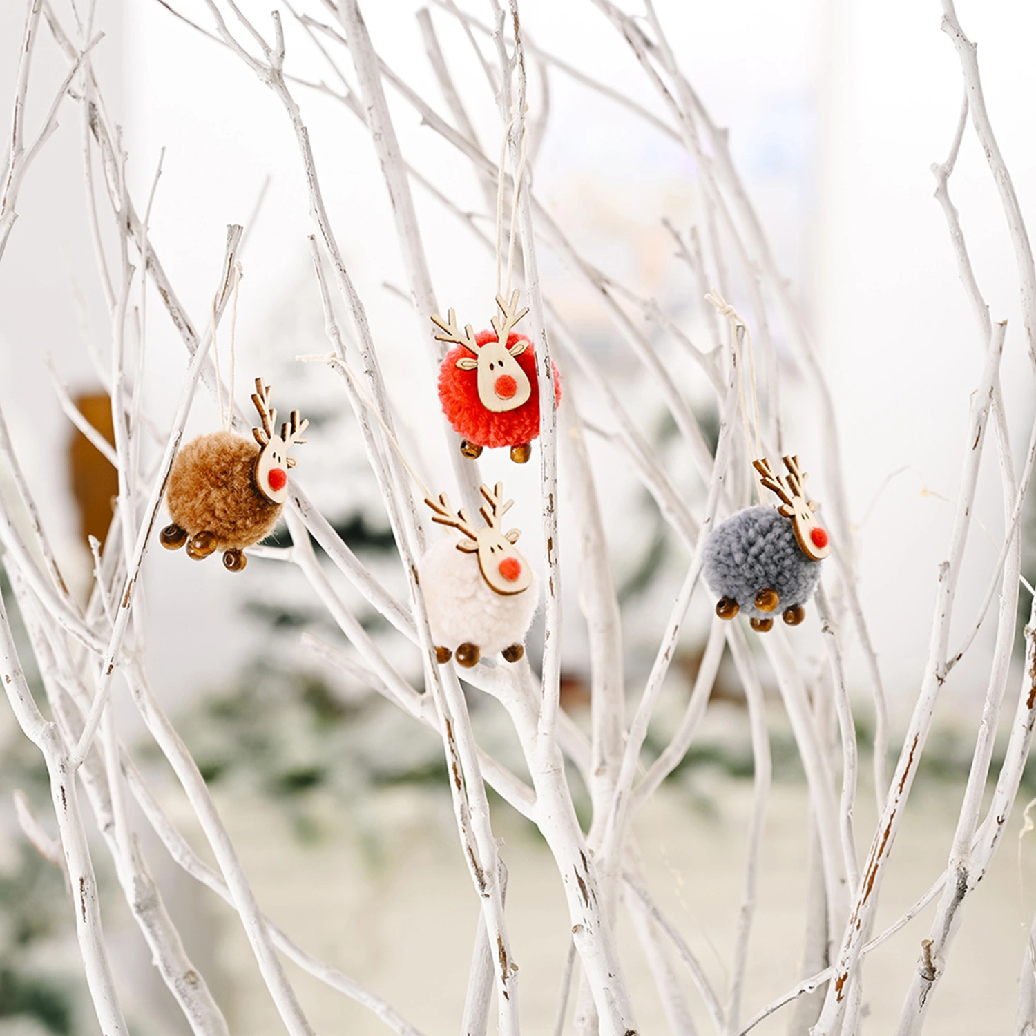 Christmas Plush Ornaments Hanging Reindeer Doll Pendants for Holiday Decoration