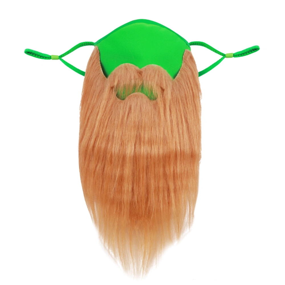 St. Patrick's Day Mask, Cotton Green Mask with Brown Big Beard