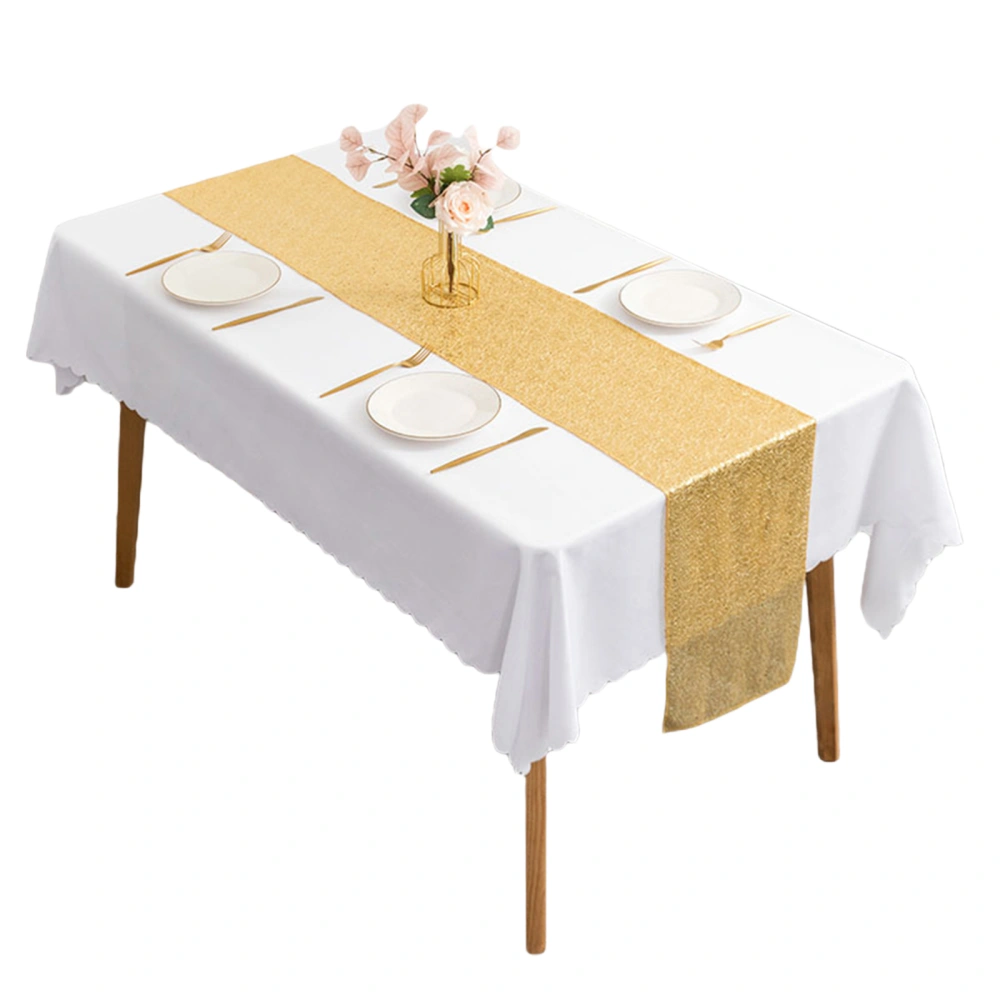 Solid Color Table-runner with Shiny Sequins, Decorative Table Cloth