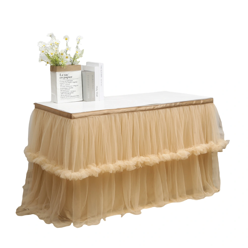 Table Cloth, Solid Color Rectangular Ruffled Tablecloth Table Skirt