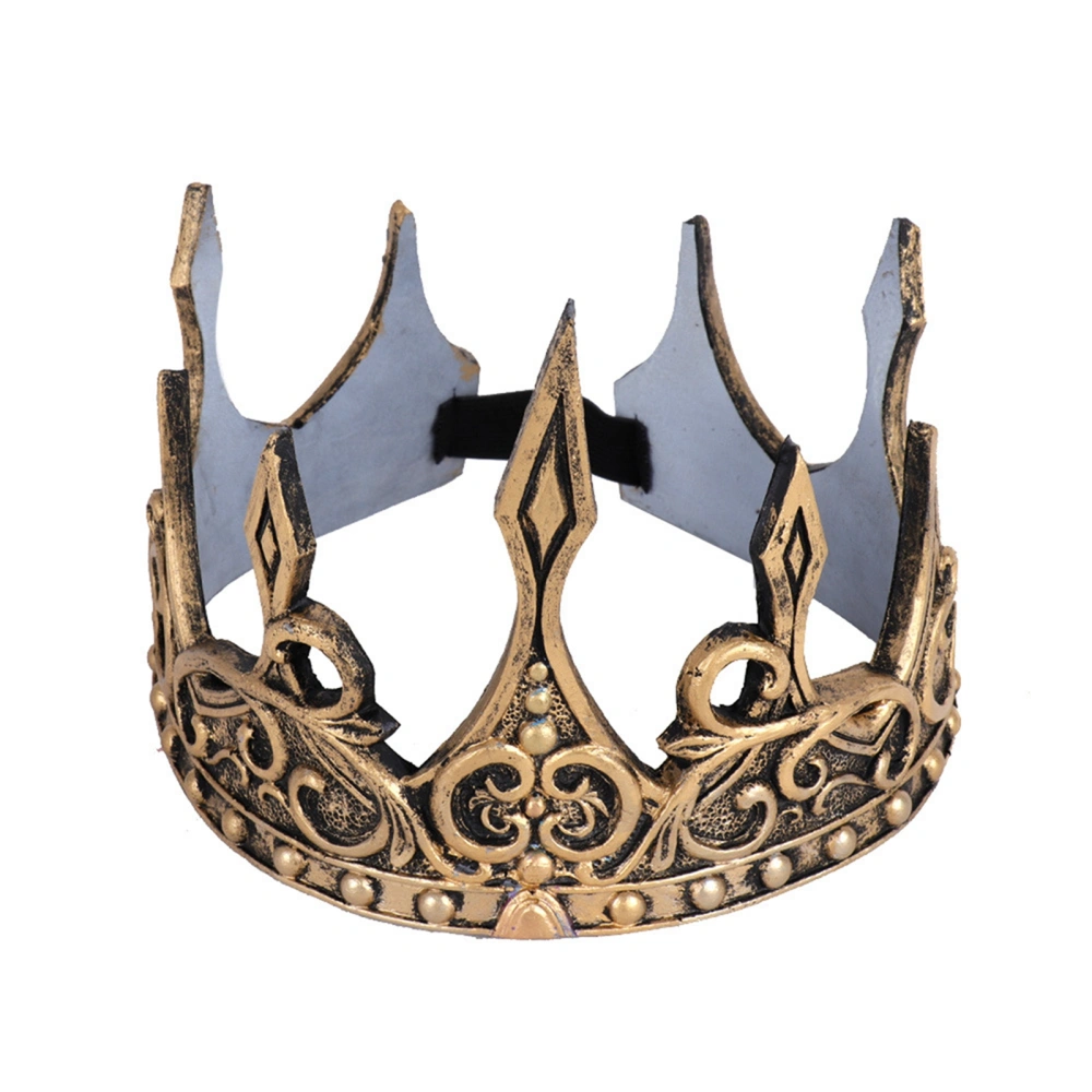 Unisex Vintage Crown, Medieval Tiara with Elastic Band for Halloween