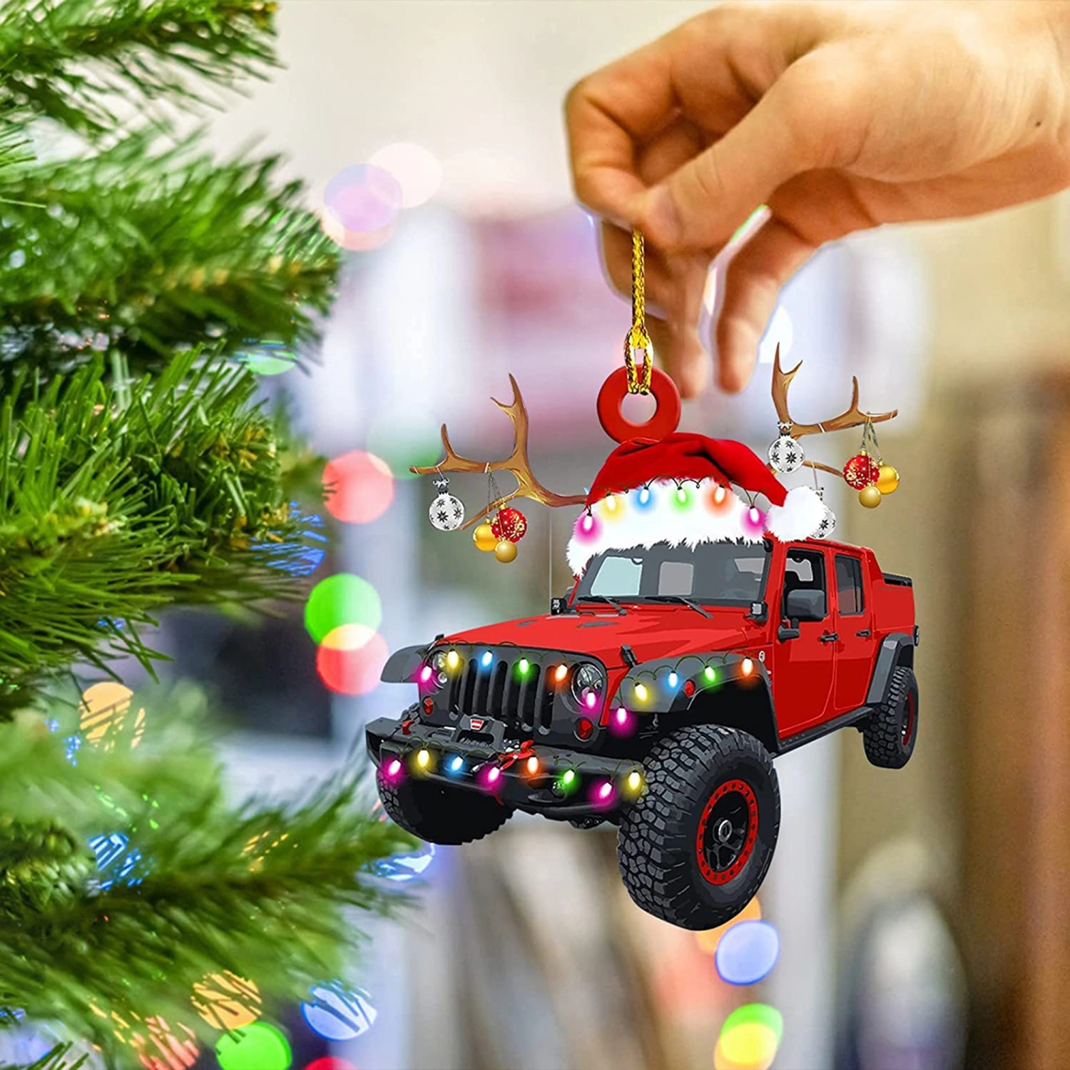 Christmas Tree Ornaments, Wooden Car Boat Cruise Train Ornaments