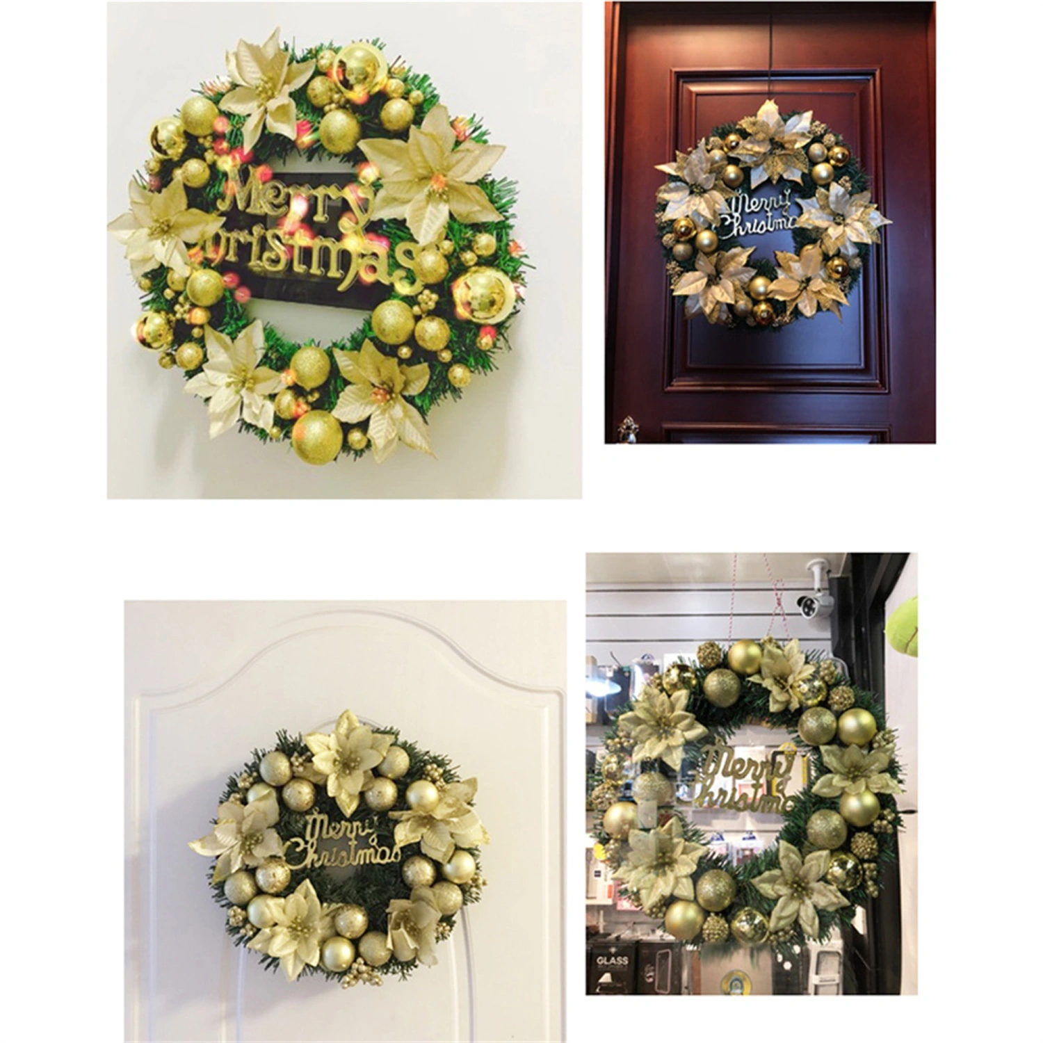 Christmas Wreath, Holiday Decor Garland Window Door Hanging Gift