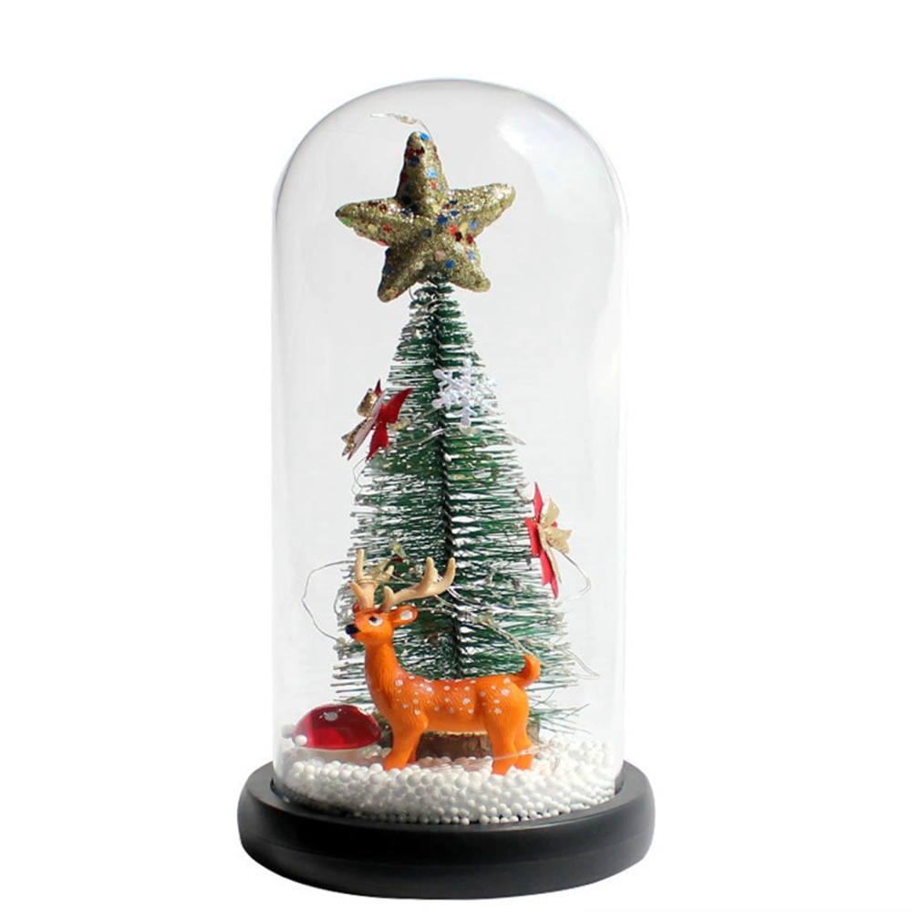 Christmas Ornaments with Glass Shade, Artificial Mini Tree Decoration