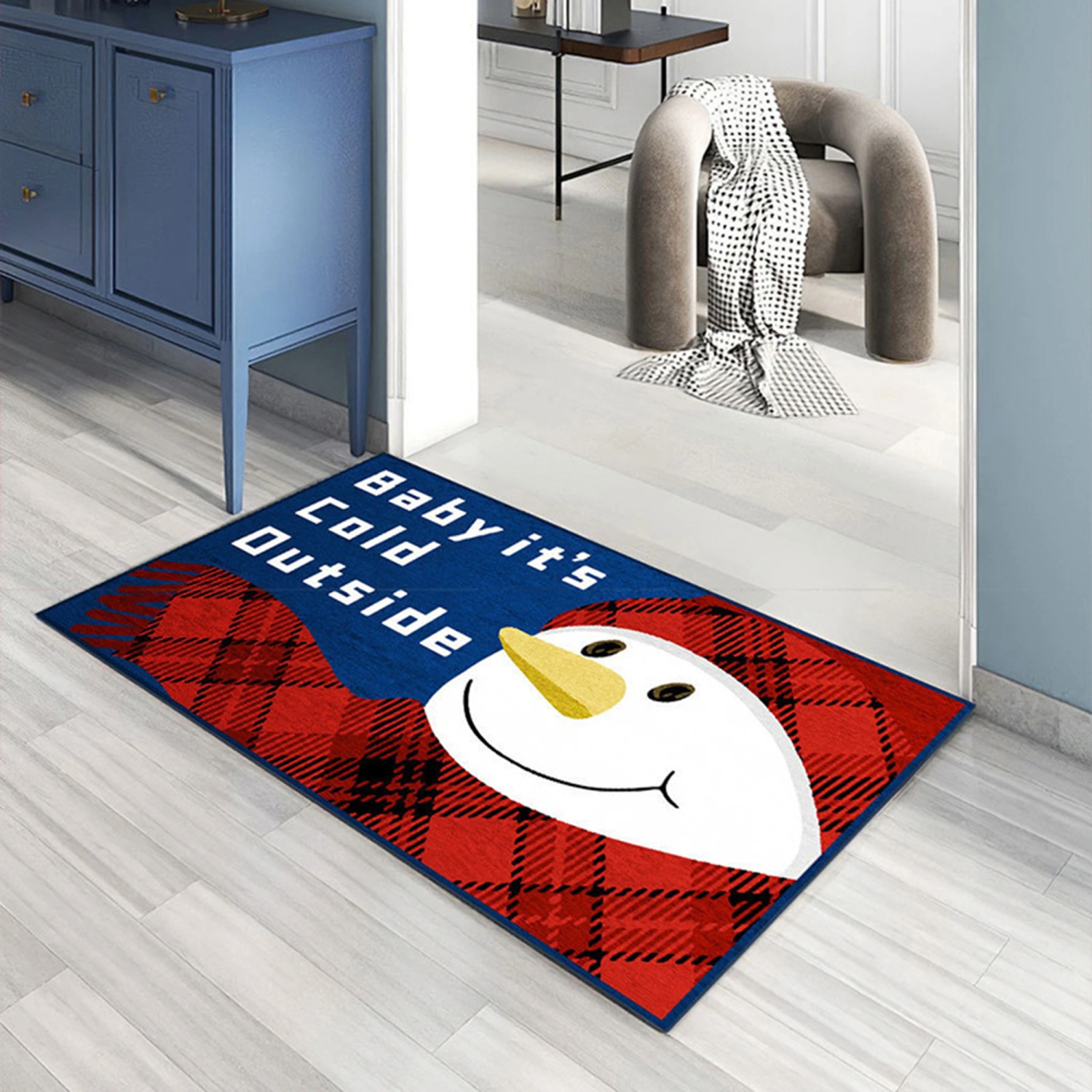 Home Carpet, Christmas Cartoon Patterns Print Floor Mat Area Rug