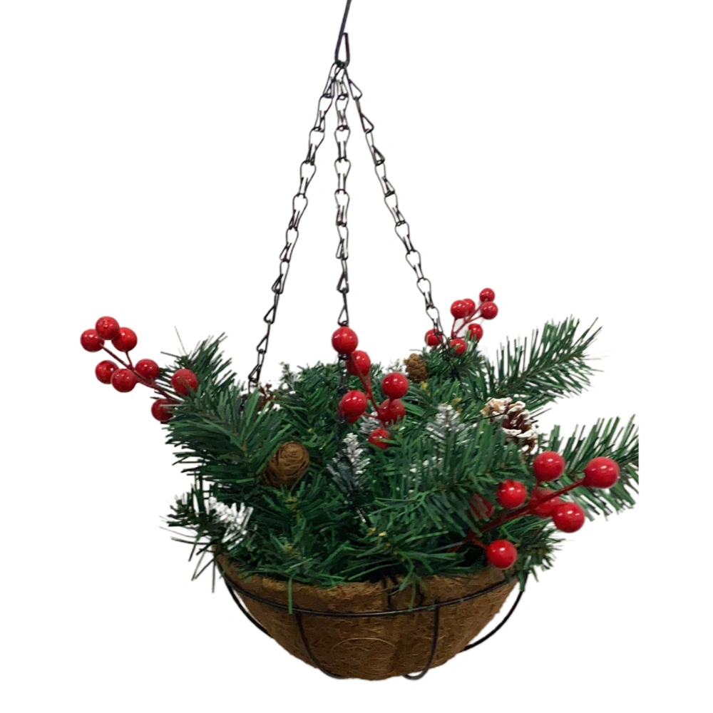 Christmas Hanging Basket with Lights for Indoors and Outdoors