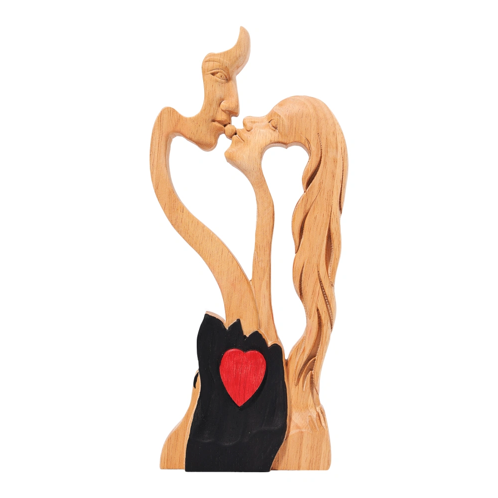 Valentine's Day Decoration, Wood Couples Kissing Heart Ornaments 