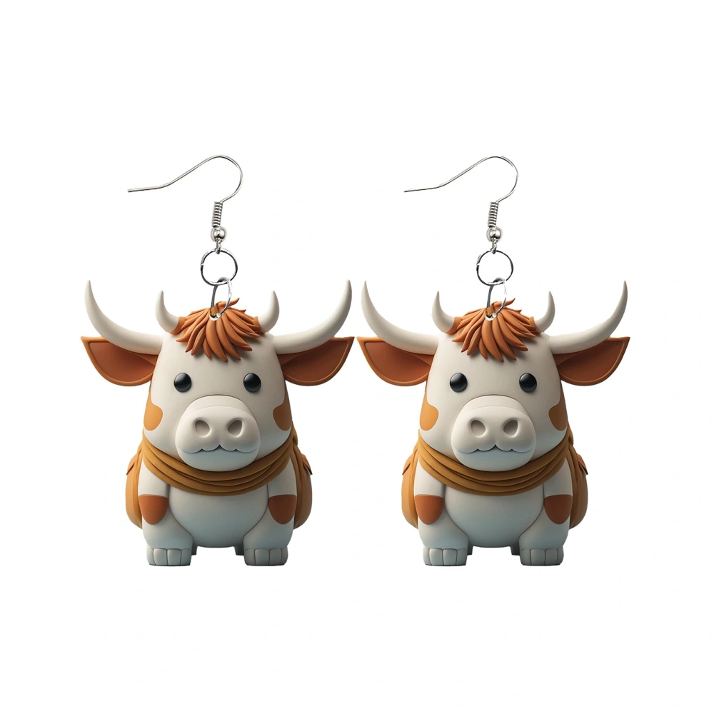 Women Highland Cow Earrings, Cute Dangle Earrings Jewelry Gift