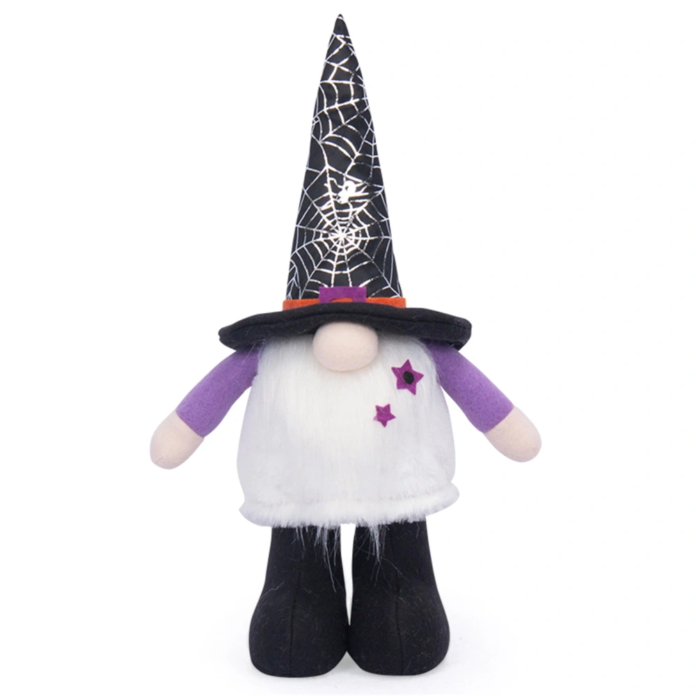 Halloween Witch Doll Cartoon Spider Web Print Gnome Plush Figurines