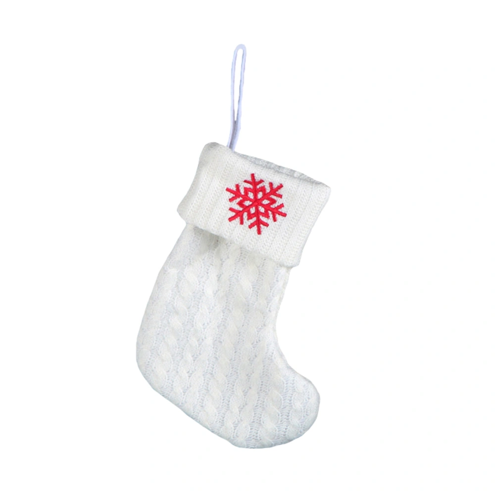 Christmas Cable Knit Hanging Stockings Cute Letter Printed Stockings