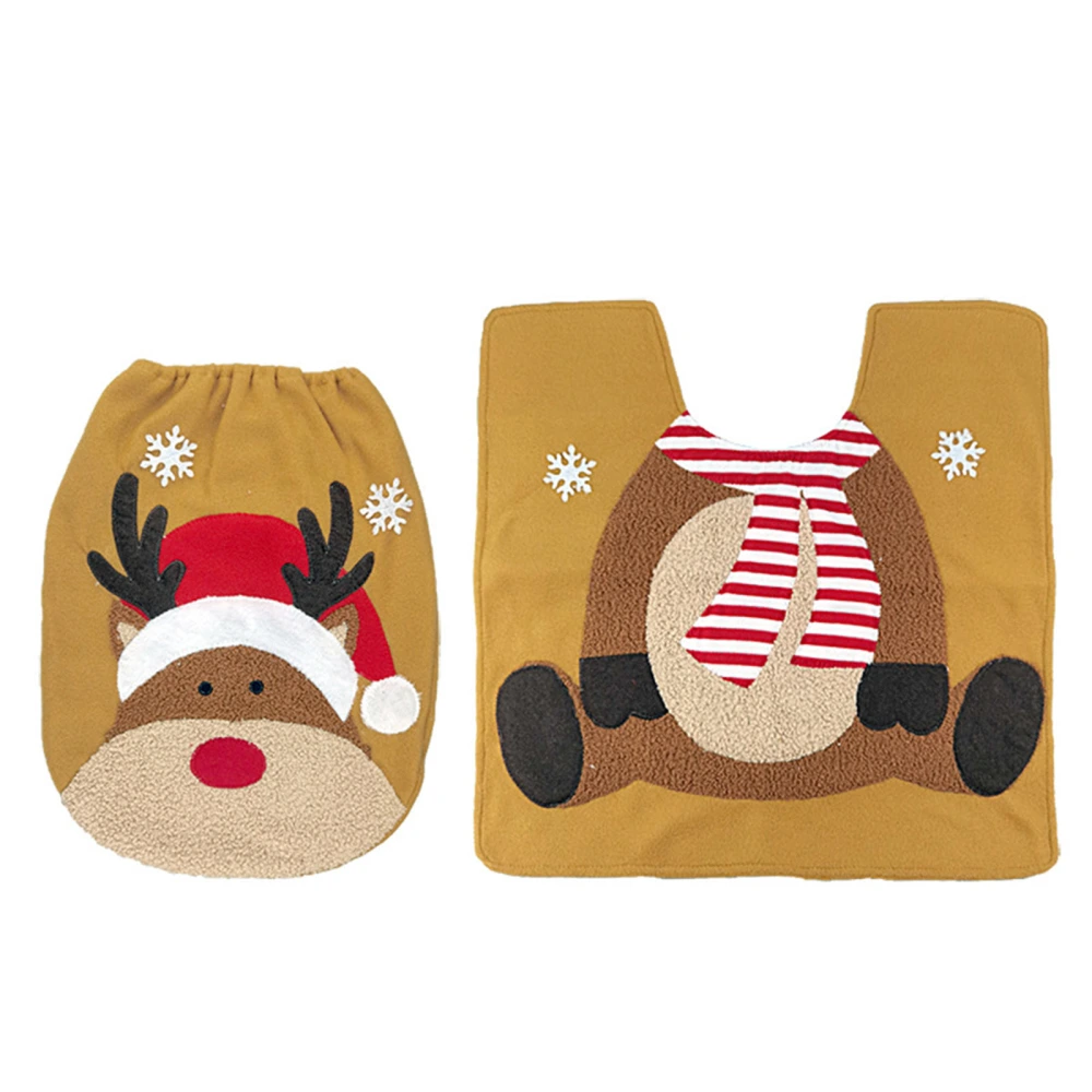 Christmas Toilet Seat Cover Set Santa Toilet Seat Cover + Contour Rug