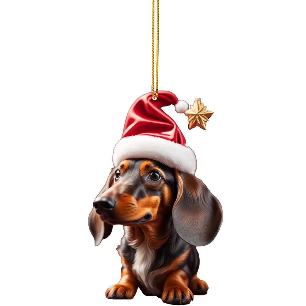 Christmas Dog Ornament Car Interior Accessories Mirror Hanging Charm