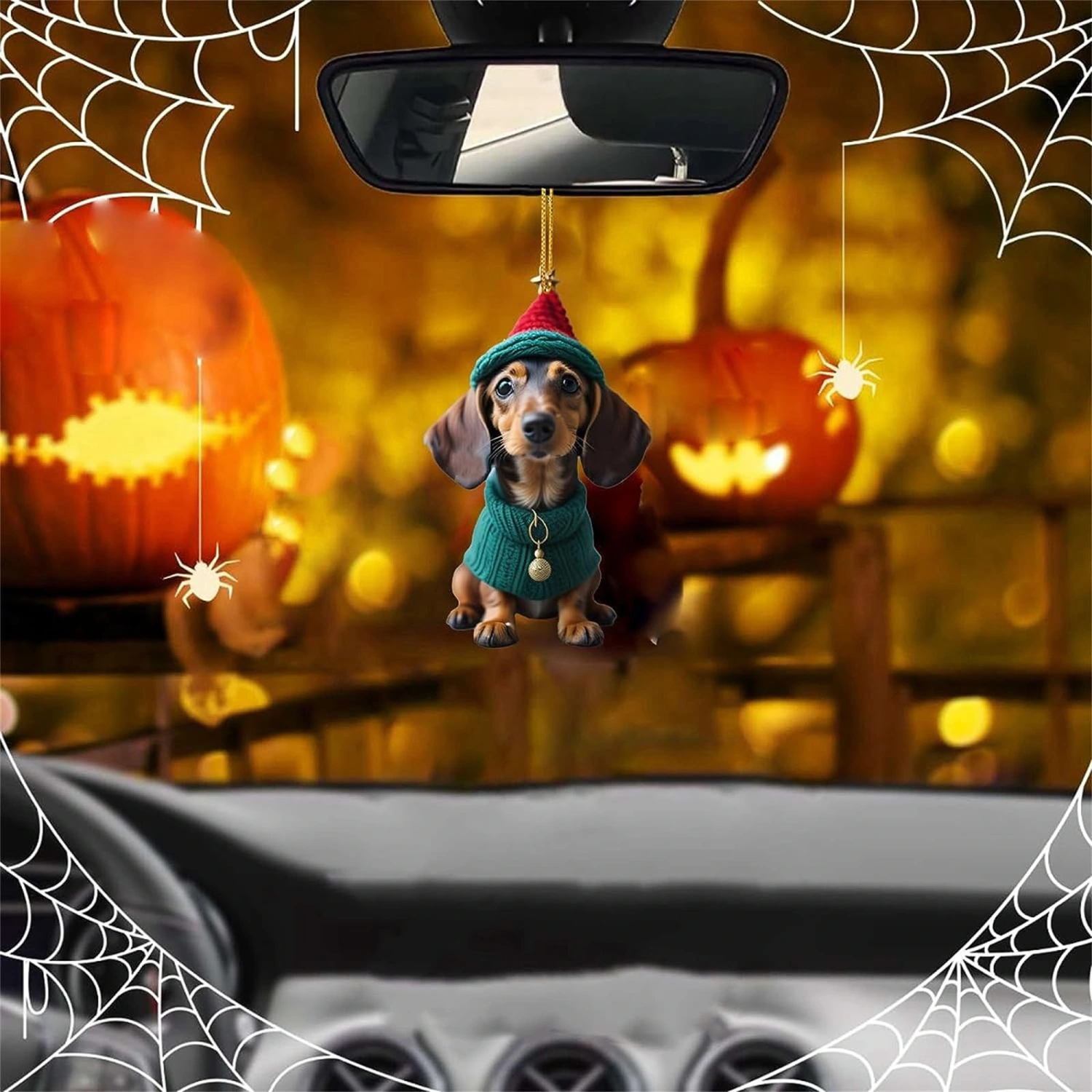 Christmas Dog Ornament Car Interior Accessories Mirror Hanging Charm