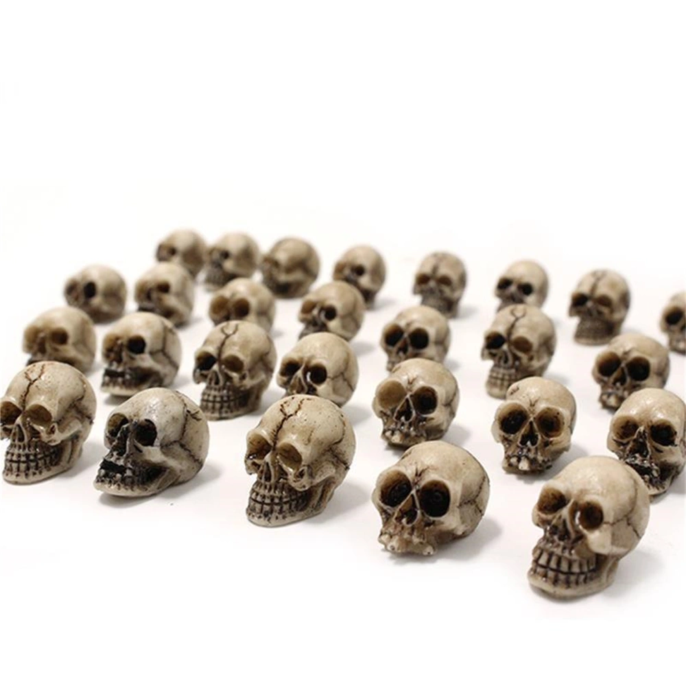 Halloween Mini Skull Resin Skeleton Head Figurines Table Decorations 