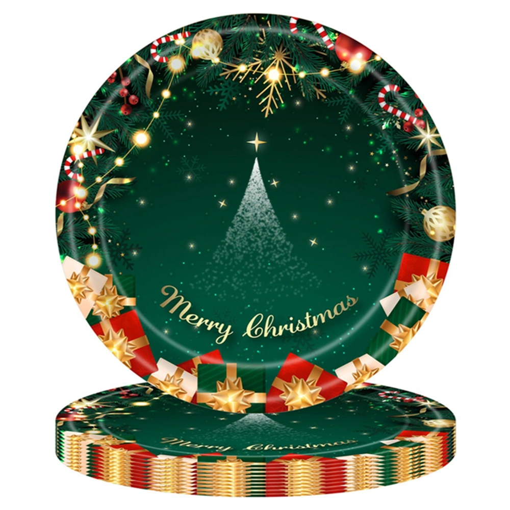 Christmas Paper Plate Tissue Paper Tablecloth Disposable Tableware Set