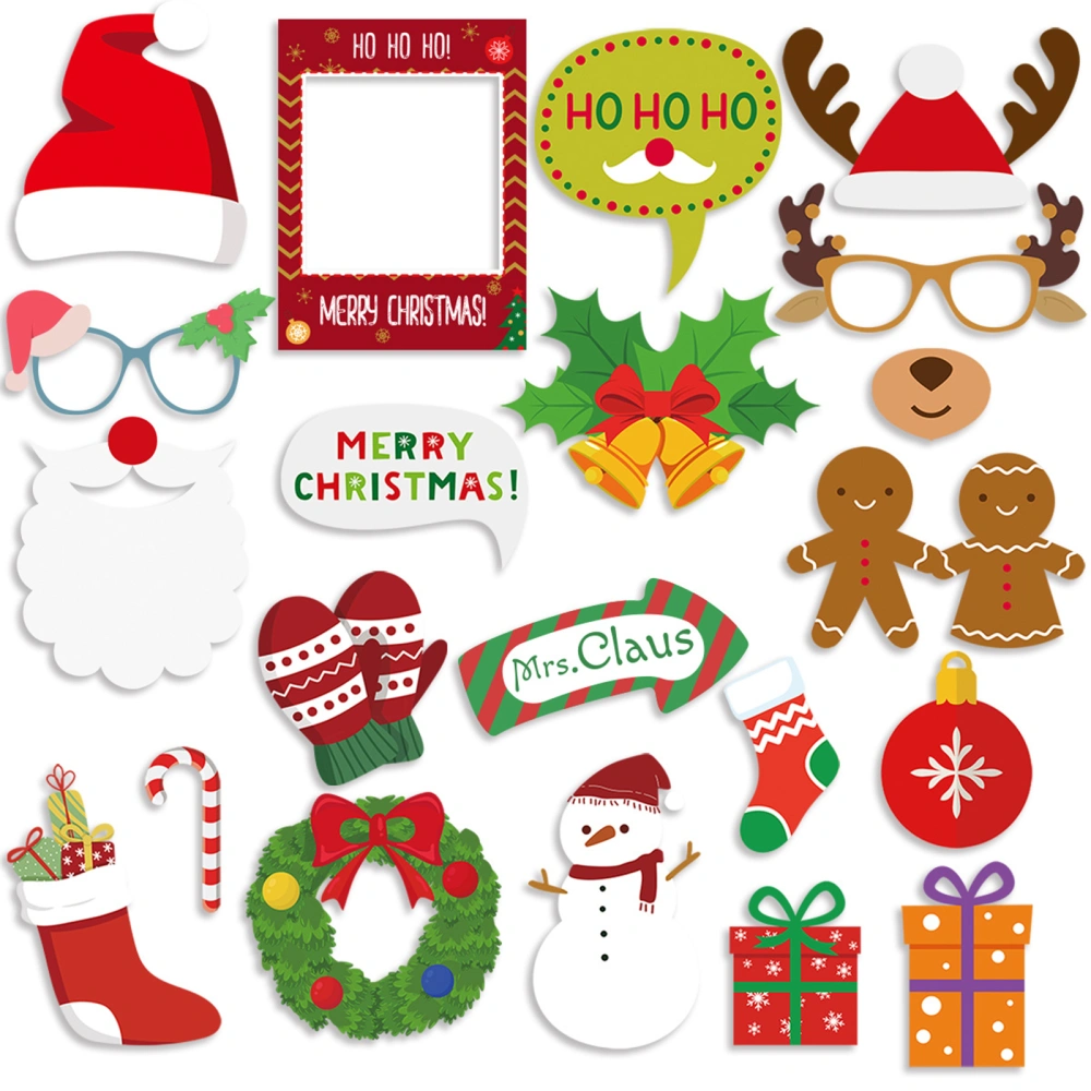 Christmas Photo Props, 20Pcs Christmas Party Favors, Booth Props