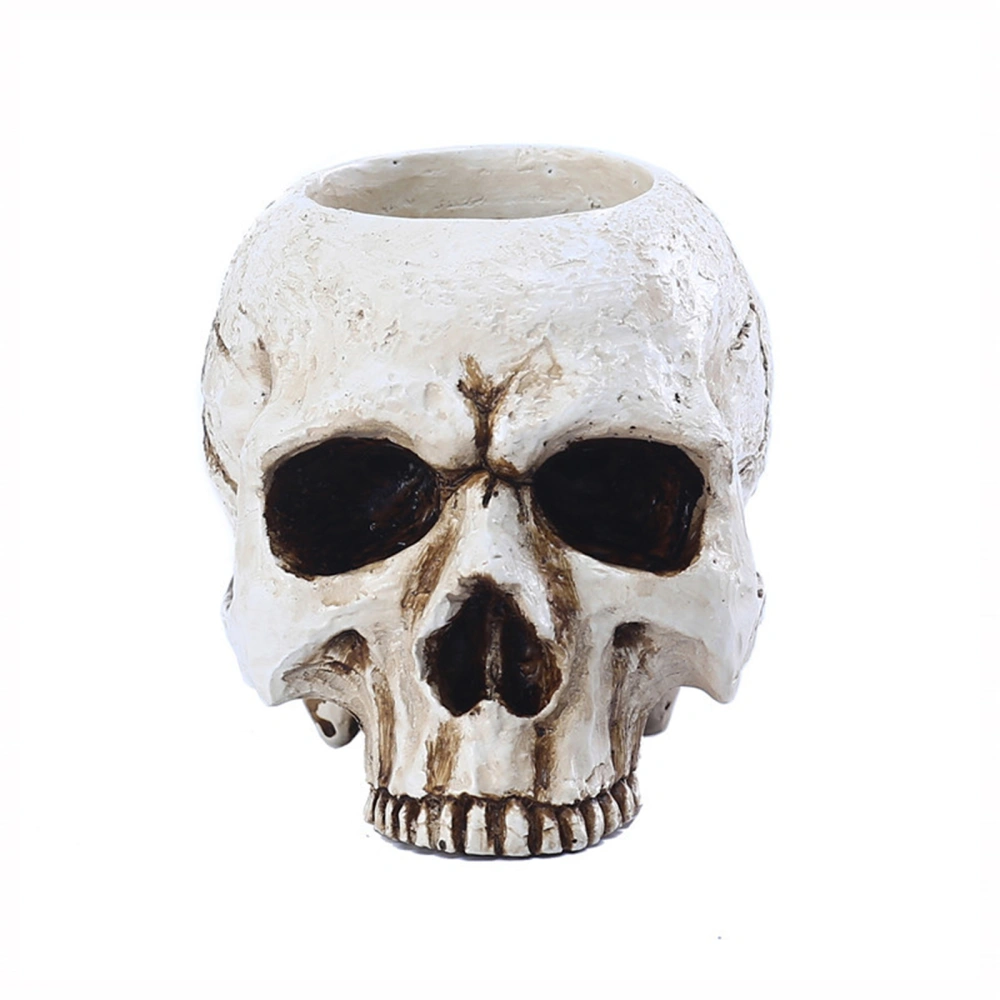 Halloween Candle Holder Vintage Gothic Resin Skull Tea Light Holder 