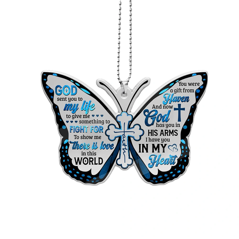 Memorial Car Hanging Ornaments, Butterfly Angel Wings Hanging Decor  