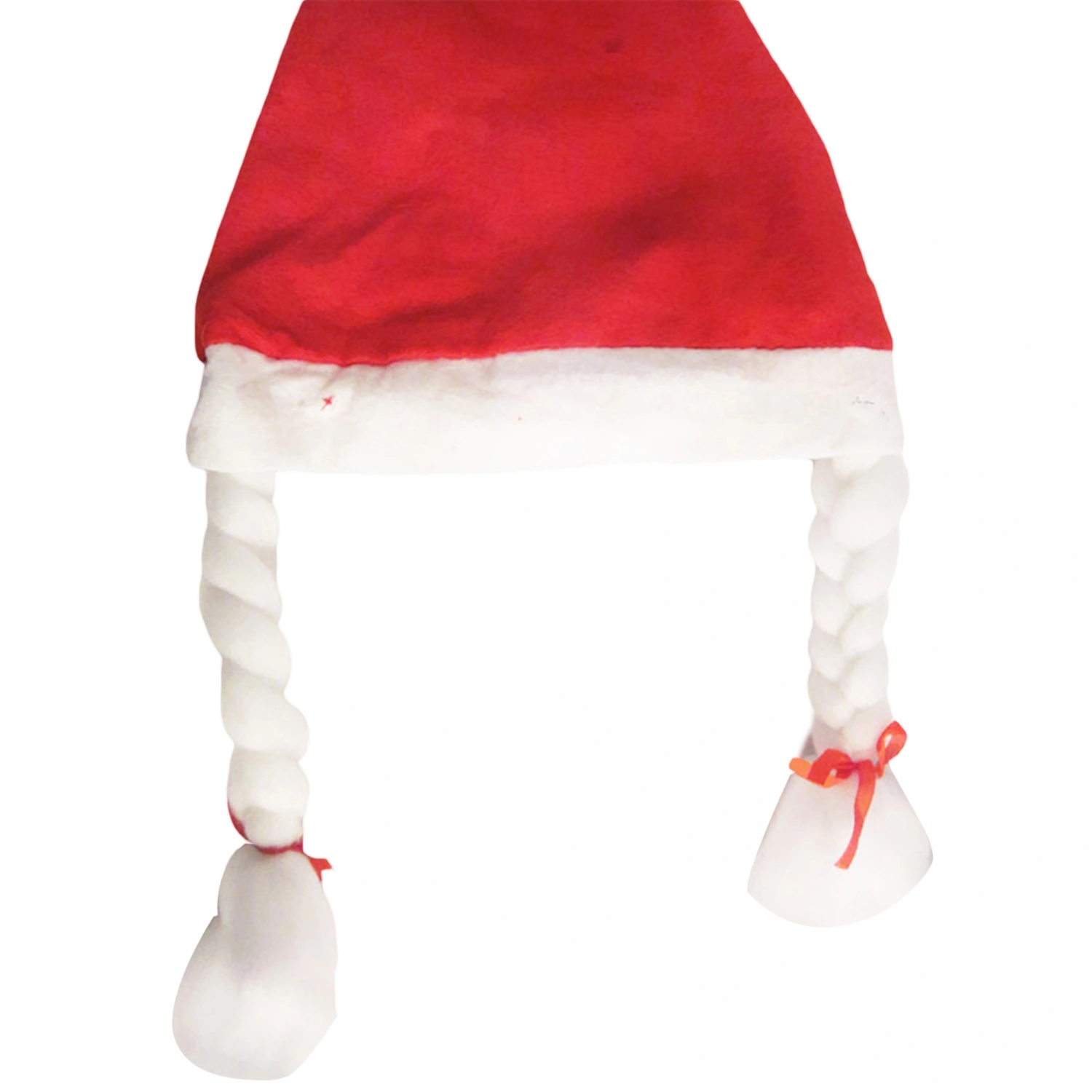 Christmas Party Hat Classic Cute Santa Hats with Braids for Cosplay